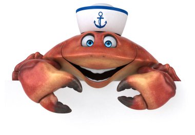 Eğlenceli Yengeç - 3d çizim