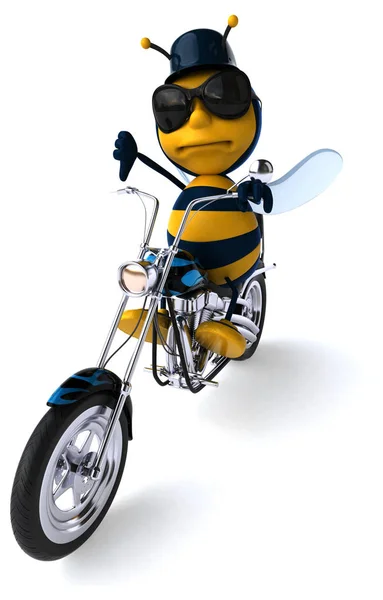 Leuk Personage Motorfiets Illustratie — Stockfoto