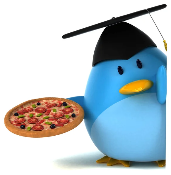 Fun Cartoon Character Pizza Illustration — Stock Photo, Image