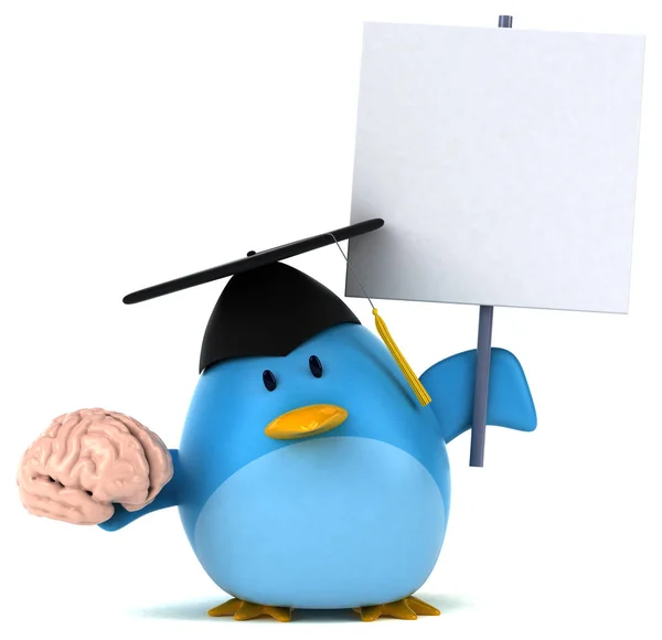 Leuk Personage Met Brain Illustratie — Stockfoto