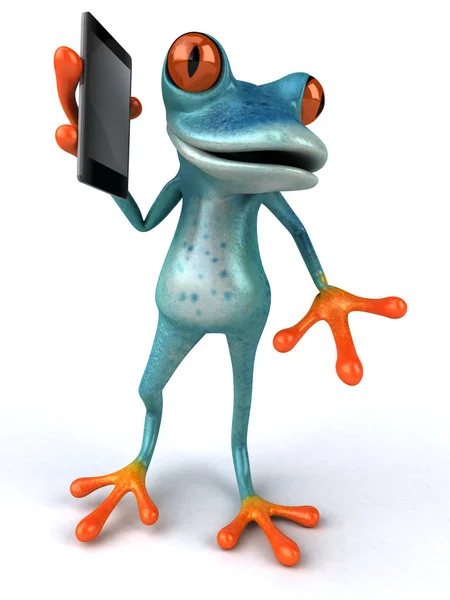 Fun Frog Phone Illustration — Stock Photo, Image