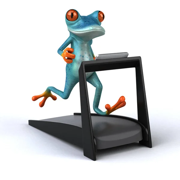 Fun Frog Running Ilustração — Fotografia de Stock