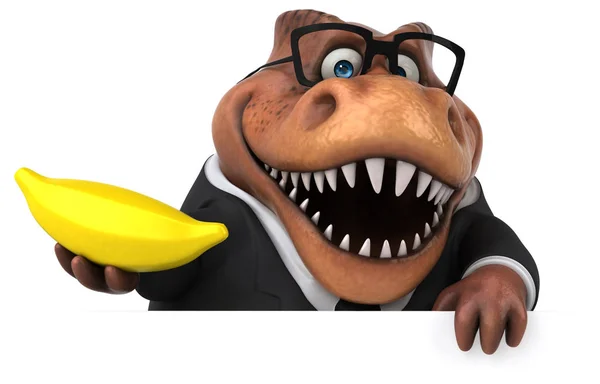 Amusant Personnage Dessin Animé Avec Banane Illustration — Photo
