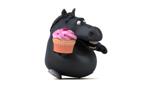 Zabawne Konia Cupcake Animacja — Wideo stockowe