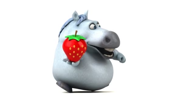 Zábava Kůň Jahodovým Animace — Stock video