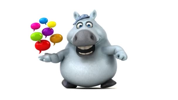 Fun Horse Bubbles Animation — Stok Video