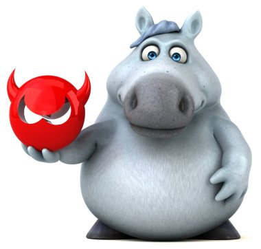 komik karikatür karakter holding virüs - 3d çizim