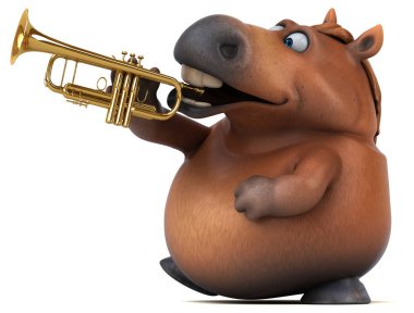 Jazz - 3d çizim oynarken eğlenceli karakter