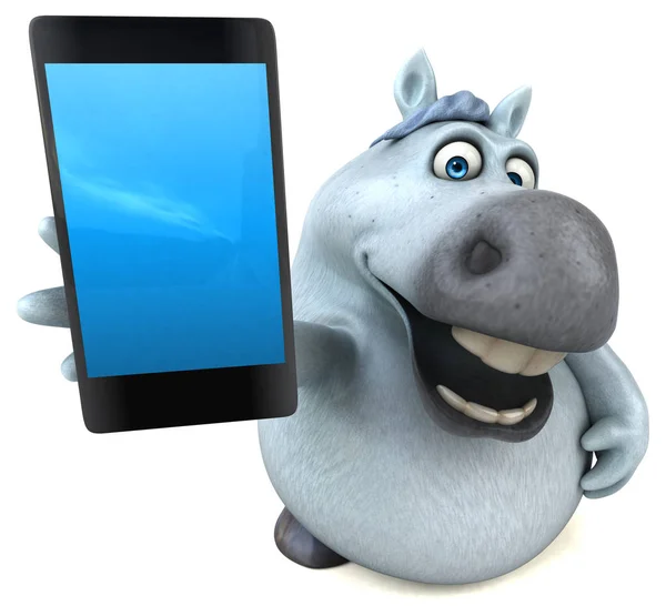Fun Cartoon Character Smartphone Illustration — Stock Photo, Image