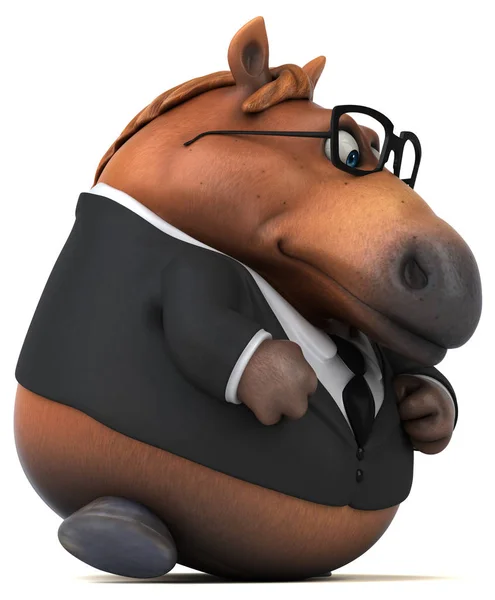 Fun horse businessman  - 3D Illustration