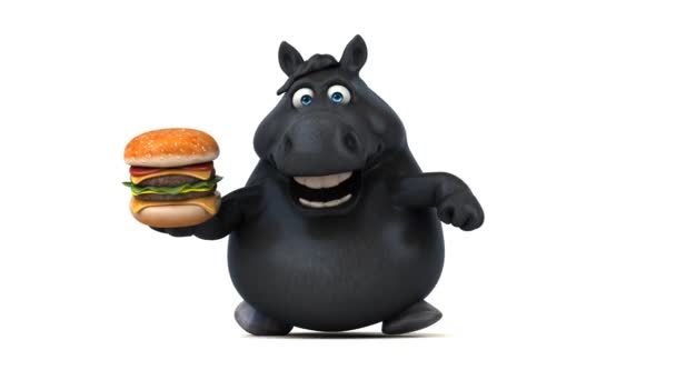 Cal Distractiv Burger Animație — Videoclip de stoc