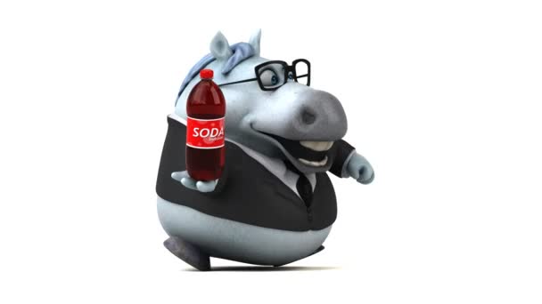 Zabawne Konia Animacji Soda — Wideo stockowe