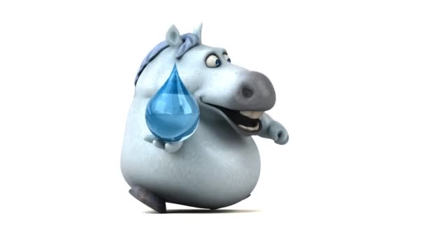 Leuk Paard Met Drop Animatie — Stockvideo