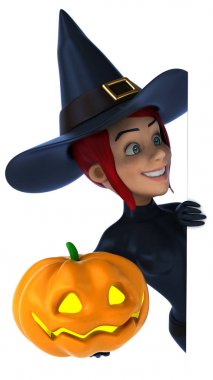 Kabak - 3d çizim ile seksi cadı