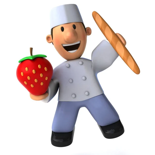 Fun Baker Character Illustration — Stock Photo, Image