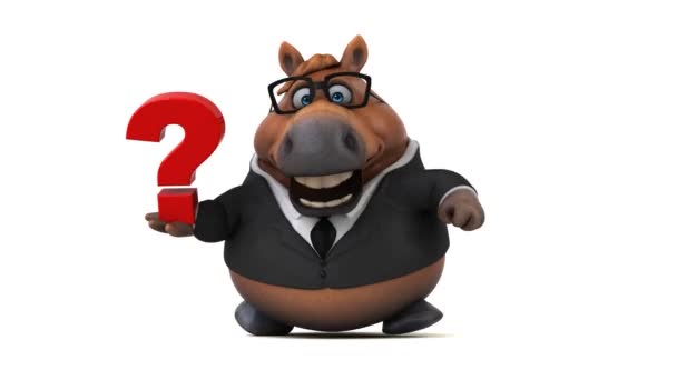 Zabawne Konia Animacji Pytanie — Wideo stockowe