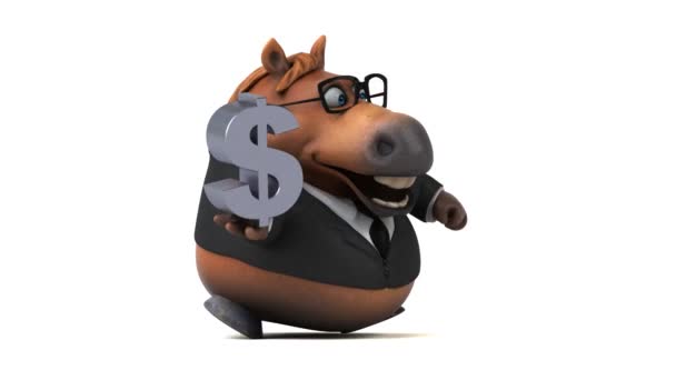Fun Horse Dollar Animation — Stock Video