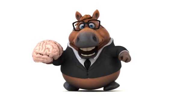 Fun Horse Brain Animation — Stock Video