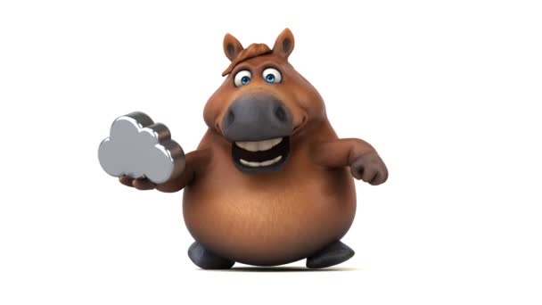 Веселая Лошадь Облаком Анимация — стоковое видео