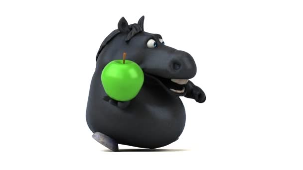 アップル アニメーションで楽しい馬 — ストック動画