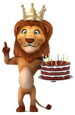 Komik çizgi film karakteri ile kek - 3d çizim