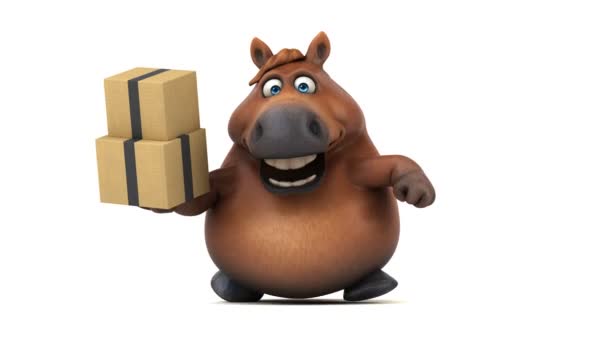 Zábava Kůň Boxy Animace — Stock video