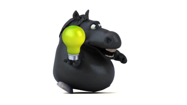 Fun Horse Light Bulb Animation — Stock Video