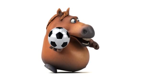 Leuk Paard Met Bal Animatie — Stockvideo