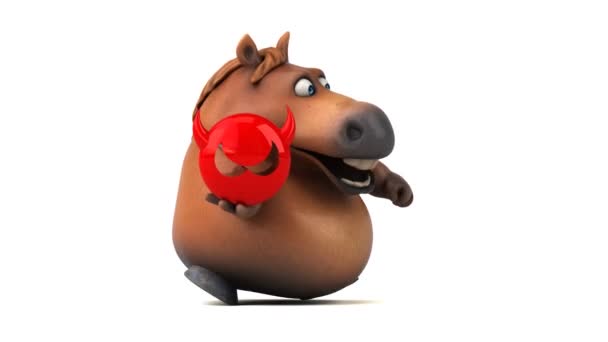 Leuk Paard Met Virus Animatie — Stockvideo