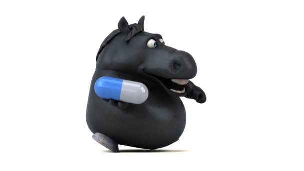 Rolig Häst Med Piller Animation — Stockvideo