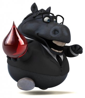 komik karikatür karakter holding damla - 3d çizim