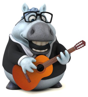 Eğlenceli at oyuncu - 3d çizim