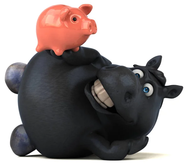 Zabawne Kreskówki Znaków Piggy Bank Ilustracji — Zdjęcie stockowe