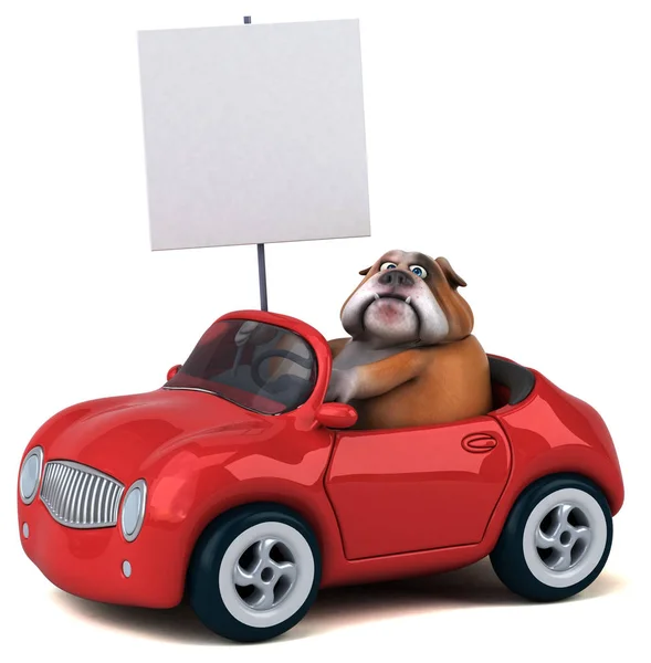 Funny Cartoon Character Car Illustration — Stock Photo, Image