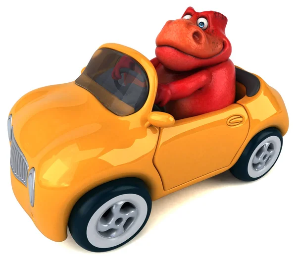 Funny Cartoon Character Car Illustration — Stock Photo, Image