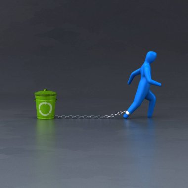 Eğlenceli çizgi film karakteri ile bin - 3d çizim