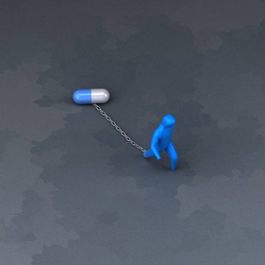 Sembol yük çekerek hap - 3d çizim