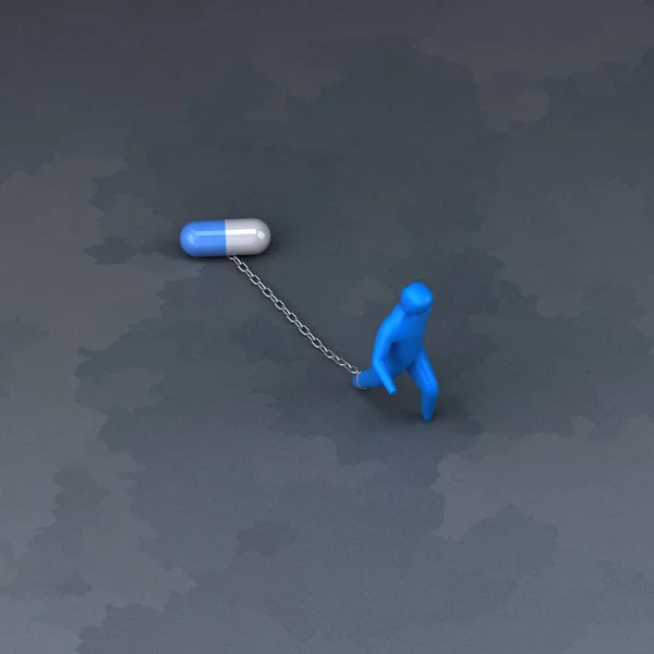 Börda Symbol Att Dra Pill Illustration — Stockfoto