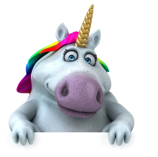 Personaggio Divertente Unicorno Illustrazione — Foto Stock