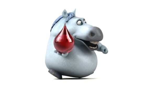 ドロップ アニメーションで楽しい馬 — ストック動画