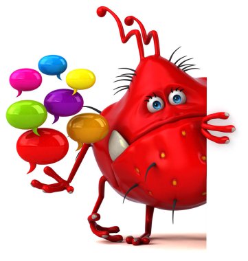 Komik çizgi film karakteri ile - 3d illüstrasyon kabarcıklar