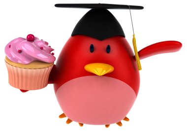 Cupcake - 3d çizim ile eğlenceli çizgi film karakteri