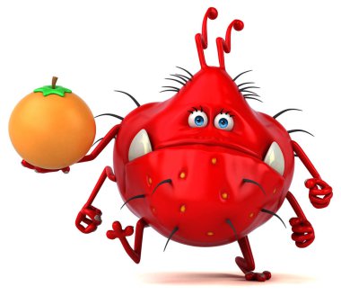 Komik çizgi film karakteri turuncu - 3d çizim ile