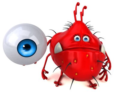 komik çizgi film karakteri ile göz - 3d çizim