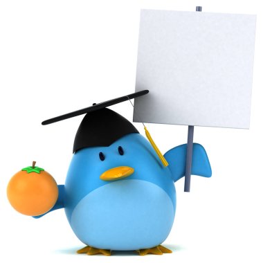 Komik çizgi film karakteri turuncu - 3d çizim ile