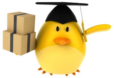 komik karikatür karakter kutuları - 3d çizim holding