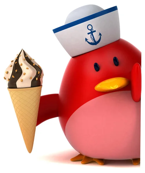 Funny Cartoon Character Ice Cream Illustration — Stock Photo, Image