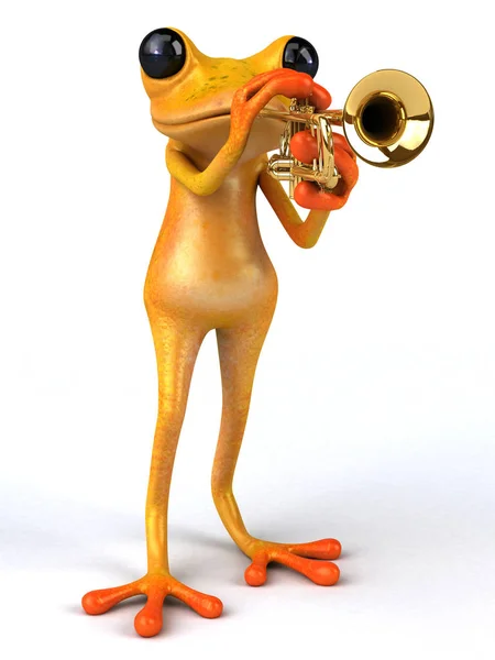 Fun Frog Playing Jazz Illustration — Stock Photo, Image