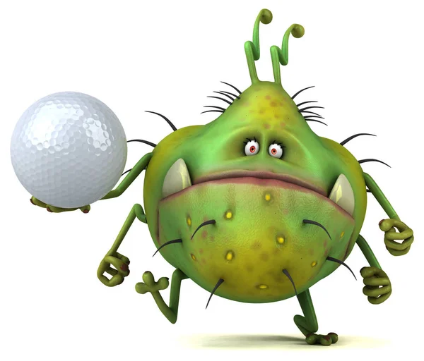 Spaß Cartoon Figur Mit Ball Illustration — Stockfoto