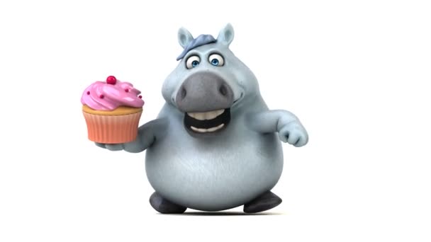 Fun Horse Cupcake Animation — Stock Video